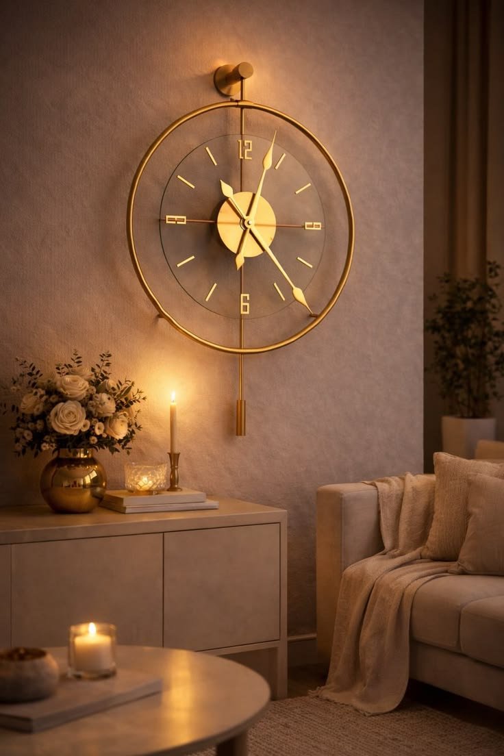 Aurelia Luxe Gold Wall Clock