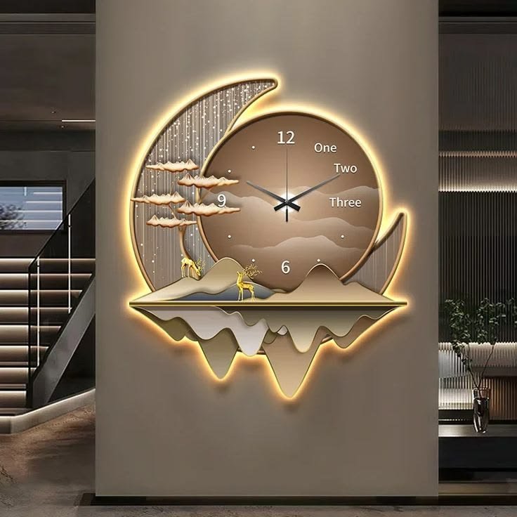 Sophisticated-Moon shape luxury wall clock